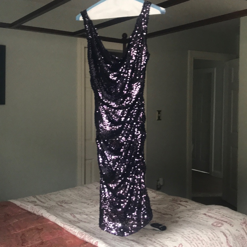 Purple sequin dress